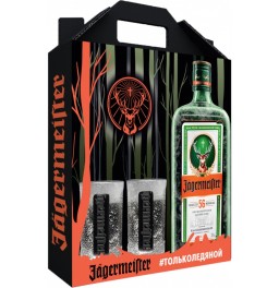 Ликер "Jagermeister", gift box with 2 glasses, 0.7 л