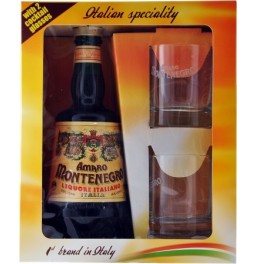 Ликер "Amaro Montenegro", gift box with 2 glasses, 0.7 л