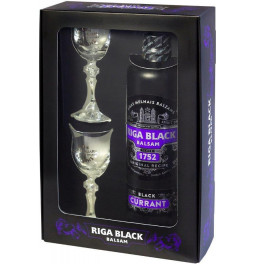 Ликер Riga Black Balsam Currant, gift box with 2 glass, 0.5 л