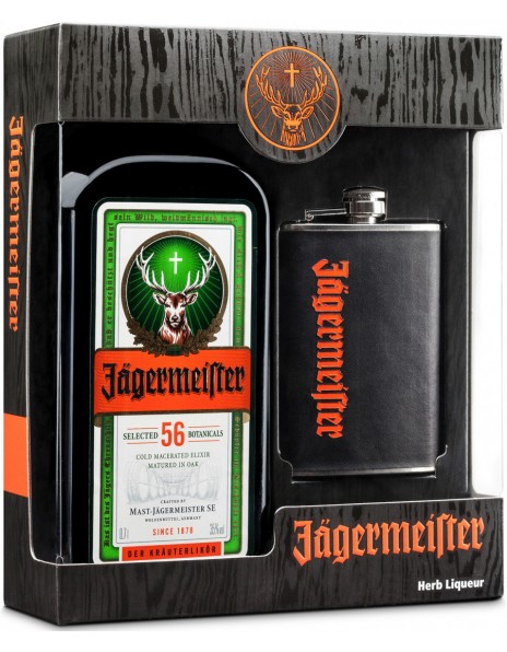 Ликер "Jagermeister", gift box &amp; flask, 0.7 л