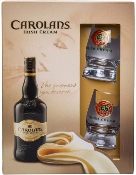 Ликер "Carolans" Irish Cream, gift box with 2 glasses, 0.7 л