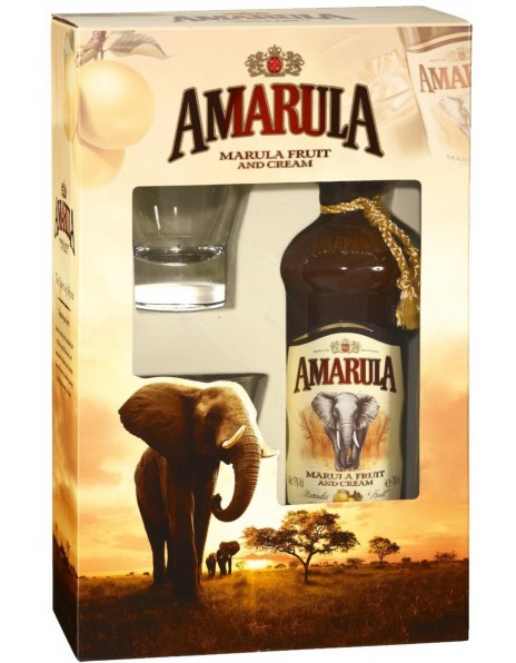 Ликер "Amarula" Marula Fruit Cream, gift box with 2 glasses, 0.7 л