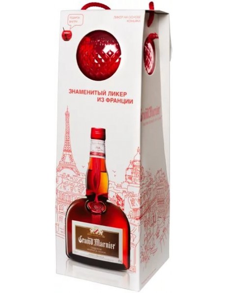 Ликер Grand Marnier, "Сordon Rouge", gift box with glass, 0.7 л